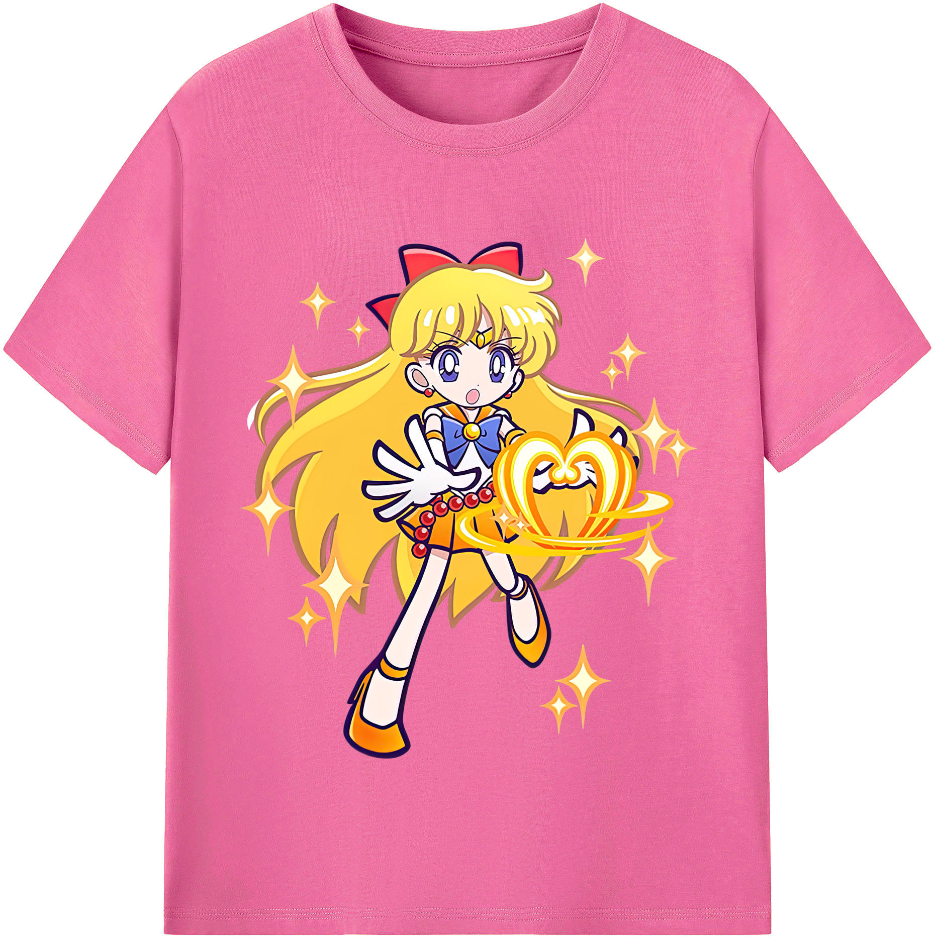 （画像用） 美少女戦士セーラームーン 愛野 美奈子 あいの みなこ Sailor Moon Aino Minako レディースカジュアルプリントTシャツ（綿100％）